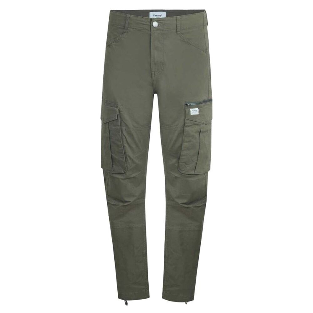 Firetrap Mens Cotton Blend Cargo Pants / Khaki Green